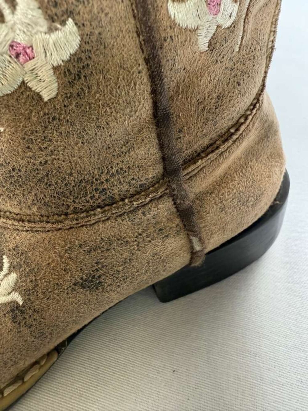 M&F Western Products Kids Cowboy Boots Brown Floral Embroidered Leather size 11 - Picture 5 of 9